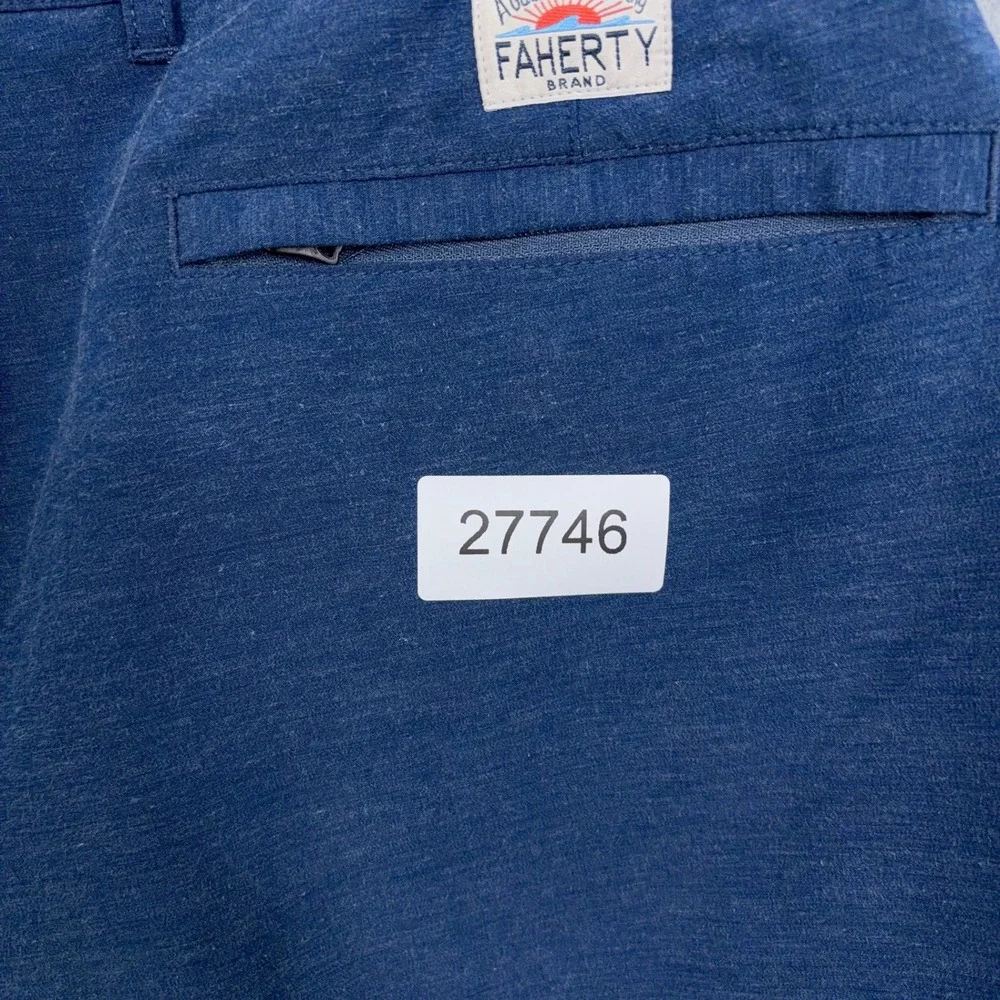 Faherty All Day Shorts Mens 34 Blue Hybrid Performance Casual Gorpcore Hiking
